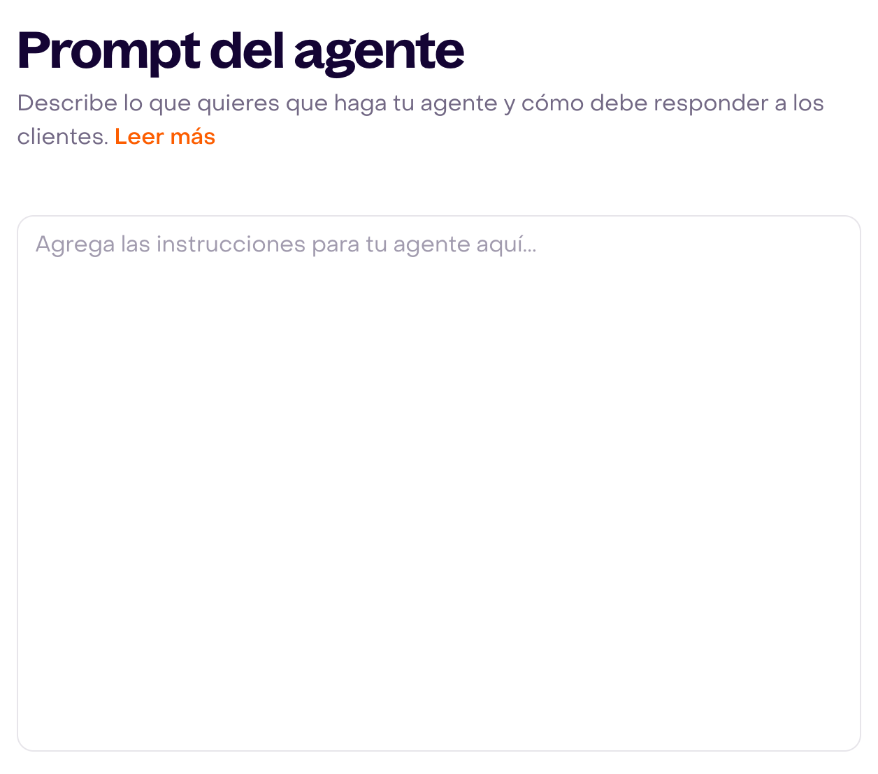 Prompt vacío sin instrucciones guardadas